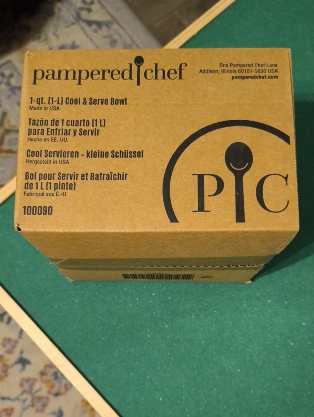 Pampered Chef Brown Kraft Box Cool & Serve Bowl Packaging